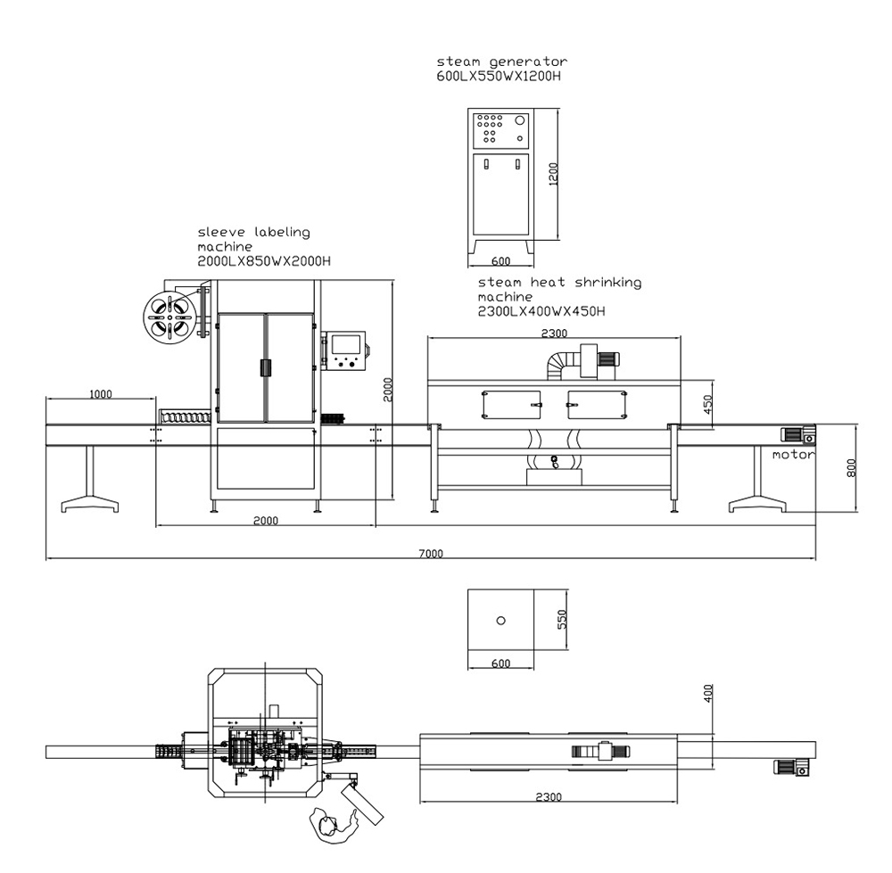 VK-SSL-150 Shrink Sleeve Labeling Machine 150BPM Drawing