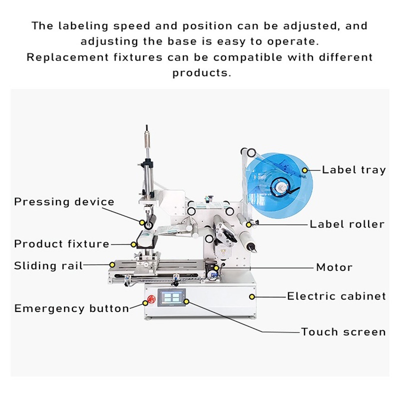 VK-T803 Semi-Automatic Flat Label Applicator With Roller